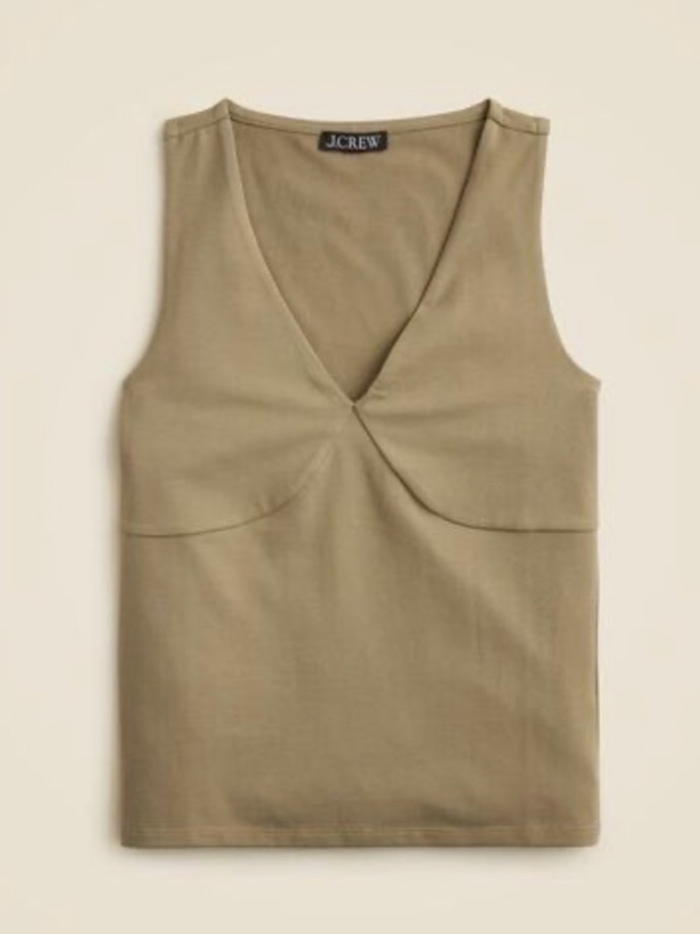 J.Crew stretch cotton-blend V-neck tank top in Dust
